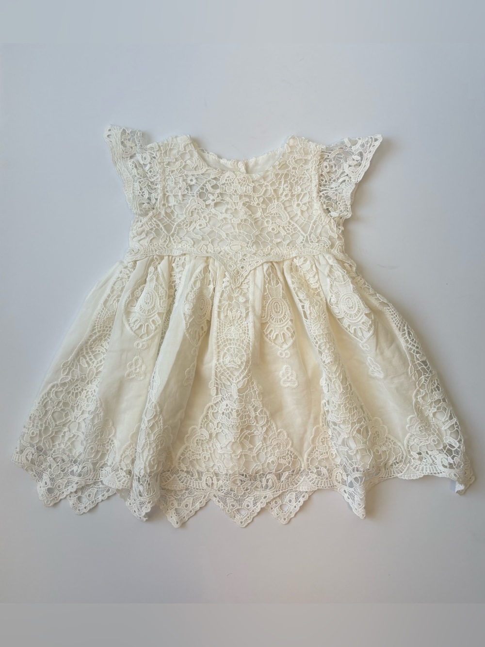 Baby Beau & Belle Ivory Baby Dress Silk Blend 9-12Months